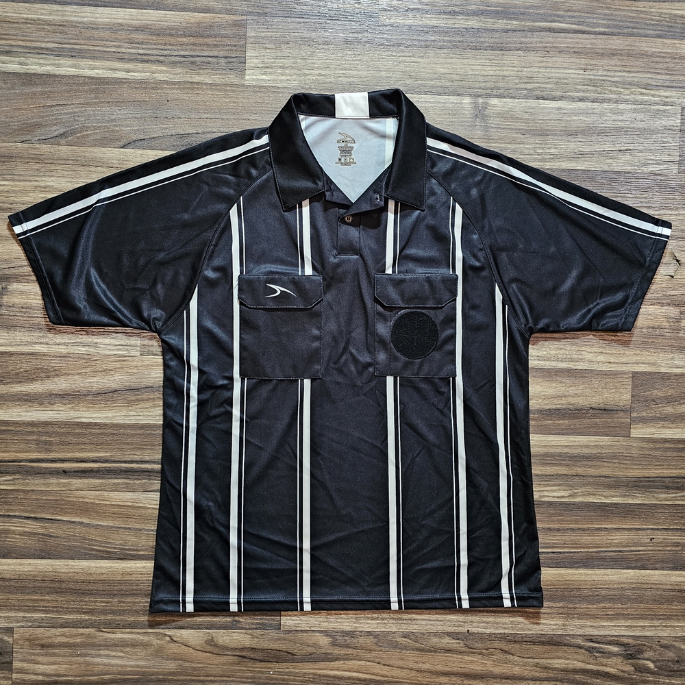 Score Soccer Referee Jersey, Adult Meduim Black & White